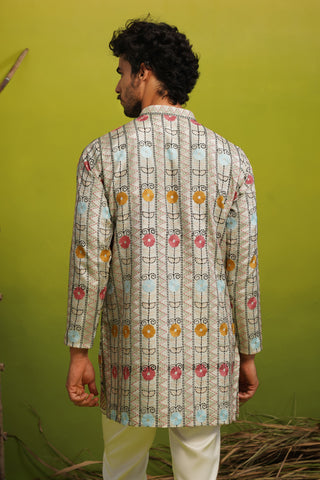 MADHUBAN SKY BLUE SHORT KURTA SET