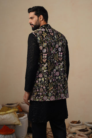 SHAURYA BLACK KURTA JACKET SET