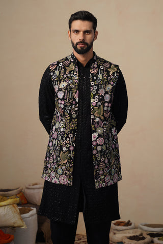 SHAURYA BLACK KURTA JACKET SET