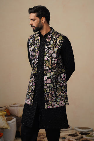 SHAURYA BLACK KURTA JACKET SET