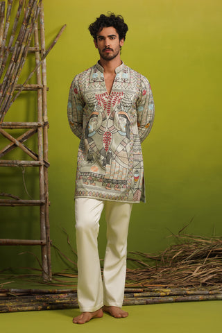 MADHUBAN SKY BLUE SHORT KURTA SET