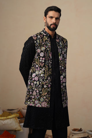 SHAURYA BLACK KURTA JACKET SET