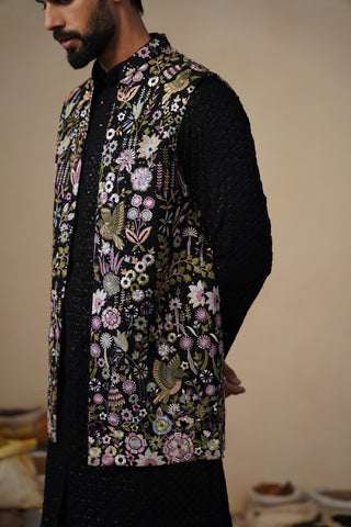 SHAURYA BLACK KURTA JACKET SET