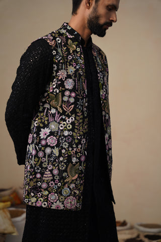 SHAURYA BLACK KURTA JACKET SET