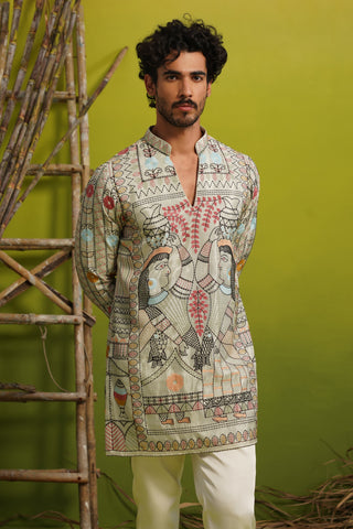 MADHUBAN SKY BLUE SHORT KURTA SET