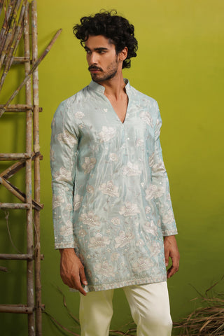 VAYUN SKY BLUE SHORT KURTA SET