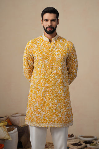 SAMAR CUTDANA HALDI SHORT KURTA SET