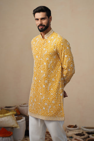 SAMAR CUTDANA HALDI SHORT KURTA SET