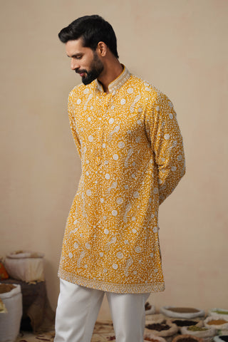 SAMAR CUTDANA HALDI SHORT KURTA SET