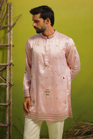 VEDANSH PINK SHORT KURTA SET