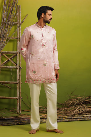 VEDANSH PINK SHORT KURTA SET