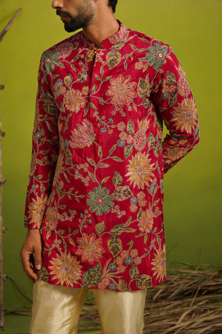 SAHAR HOT PINK SHORT KURTA SET