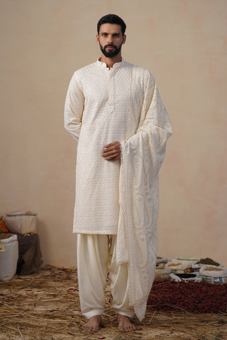 SHVET IVORY KURTA SET