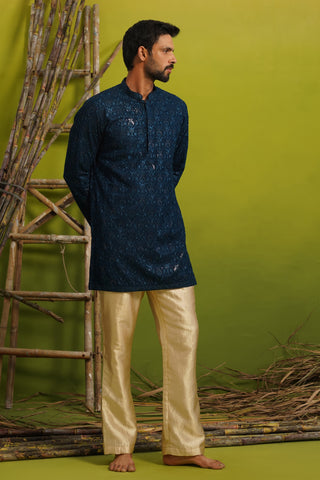 SUKOON NAVY BLUE SHORT KURTA SET
