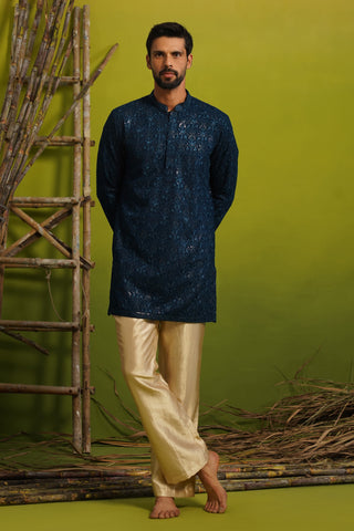 SUKOON NAVY BLUE SHORT KURTA SET