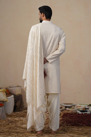 SHVET IVORY KURTA SET