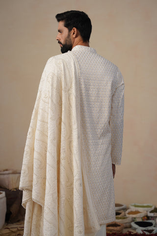 SHVET IVORY KURTA SET