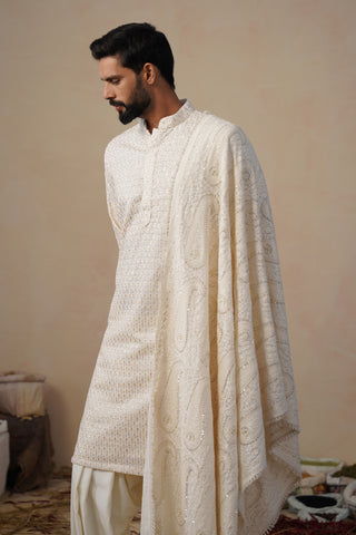 SHVET IVORY KURTA SET