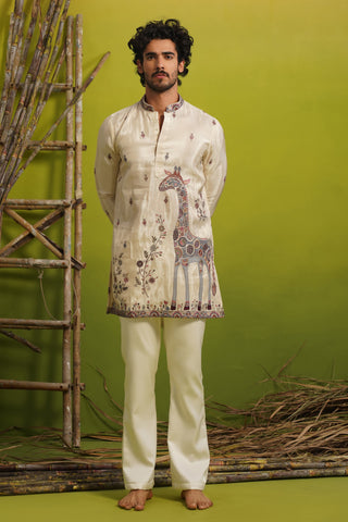 SAFARI IVORY SHORT KURTA SET