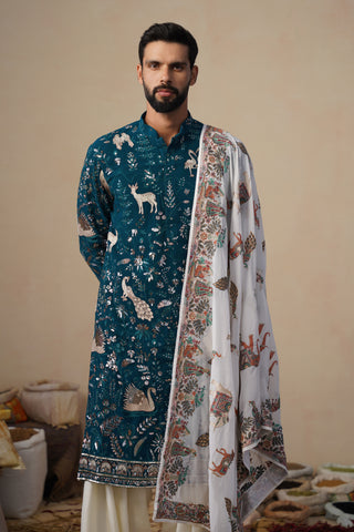 VYOM TEAL BLUE KURTA SET