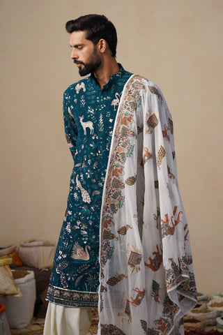 VYOM TEAL BLUE KURTA SET