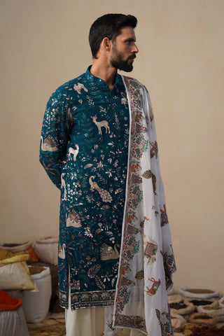 VYOM TEAL BLUE KURTA SET