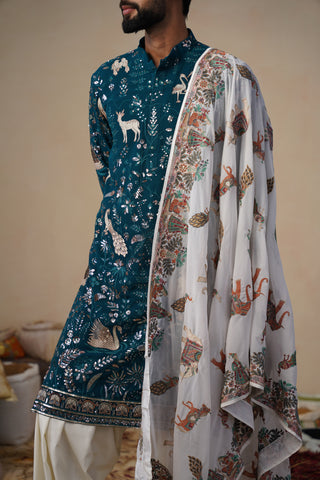 VYOM TEAL BLUE KURTA SET