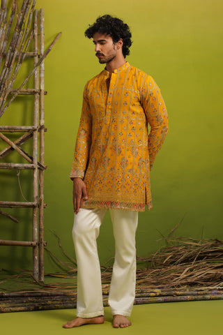 SURKH HALDI SHORT KURTA SET