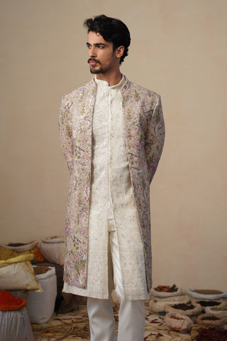 HEERN CHIKU SHERWANI SET