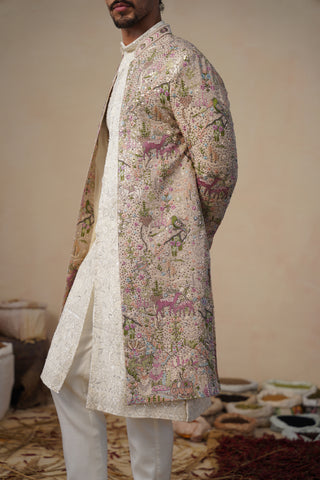 HEERN CHIKU SHERWANI SET