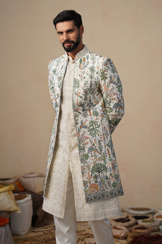 PARIND IVORY INDOWESTERN SET