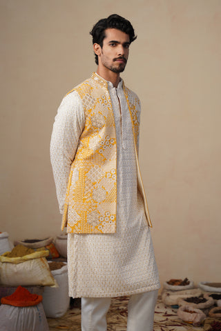 ZEENAT HALDI KURTA JACKET SET