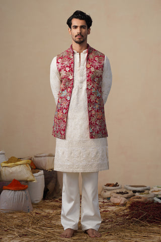 PRABHAT HOT PINK KURTA JACKET SET