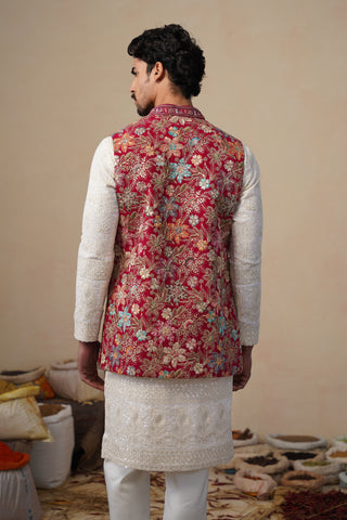 PRABHAT HOT PINK KURTA JACKET SET