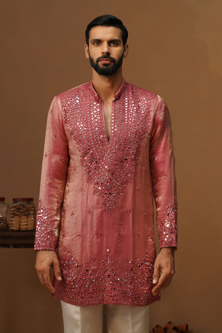 ARYA PINK V NECK SHORT KURTA SET