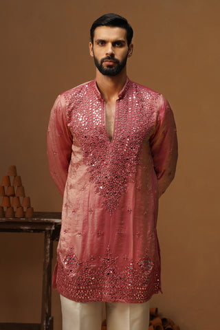 ARYA PINK V NECK SHORT KURTA SET