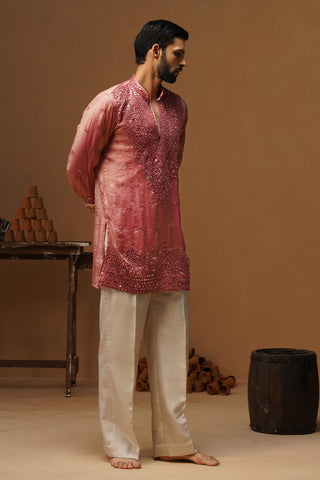 ARYA PINK V NECK SHORT KURTA SET