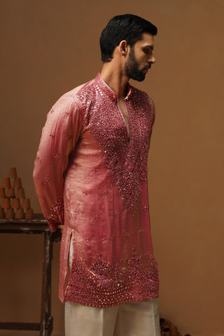 ARYA PINK V NECK SHORT KURTA SET