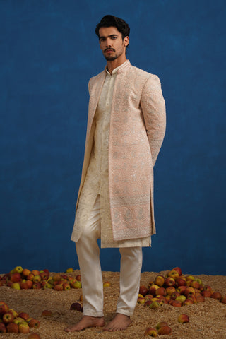KAMAL CUTDANA PINK SHERWANI SET