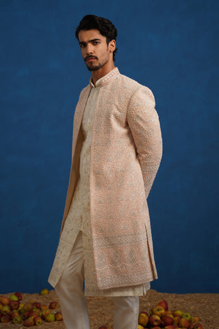 KAMAL CUTDANA PINK SHERWANI SET