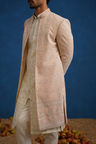 KAMAL CUTDANA PINK SHERWANI SET