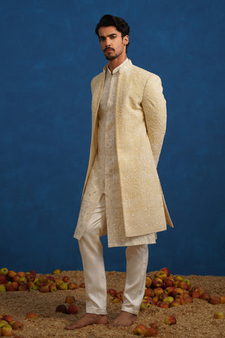 ZORAWAR CUTDANA GOLD SHERWANI SET