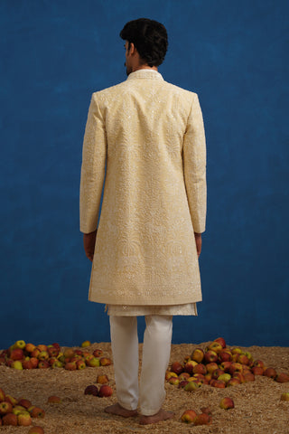 ZORAWAR CUTDANA GOLD SHERWANI SET