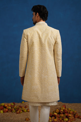 ZORAWAR CUTDANA GOLD SHERWANI SET