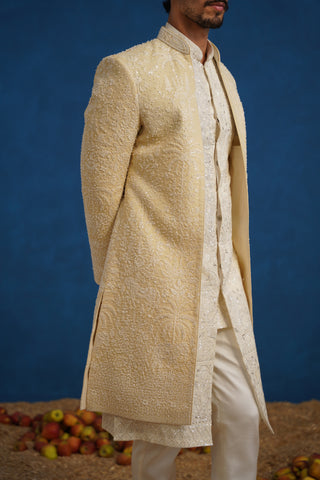 ZORAWAR CUTDANA GOLD SHERWANI SET