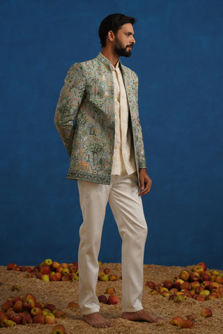 PARIND GREEN JODHPURI SET