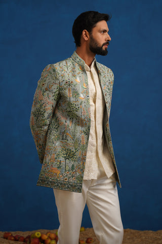 PARIND GREEN JODHPURI SET