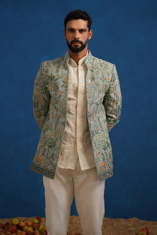 PARIND GREEN JODHPURI SET