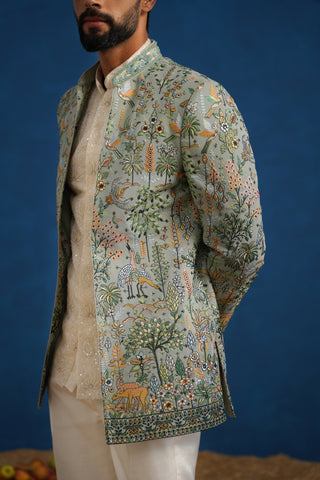 PARIND GREEN JODHPURI SET