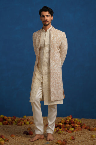 MAYURESH BEIGE SHERWANI SET